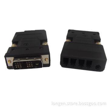Mini DVI to 4 LC fiber adapter, 500m distance, 1920 x 1200 pixels resolution